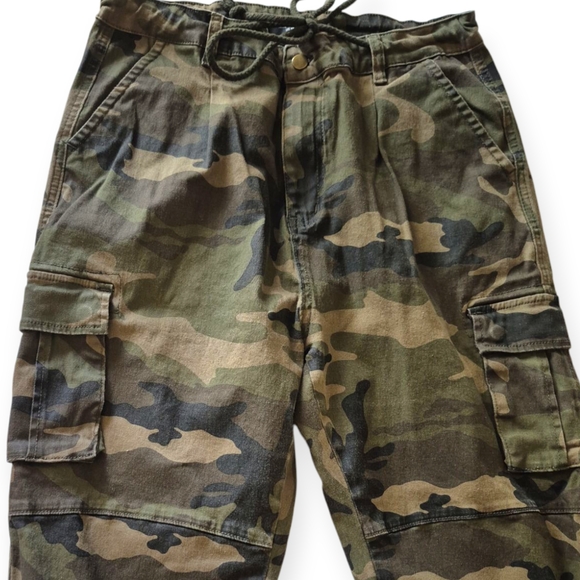 American Bazi Green Camouflage Joggers High-Waisted Elastic Ankles Sz 1X - Picture 6 of 7
